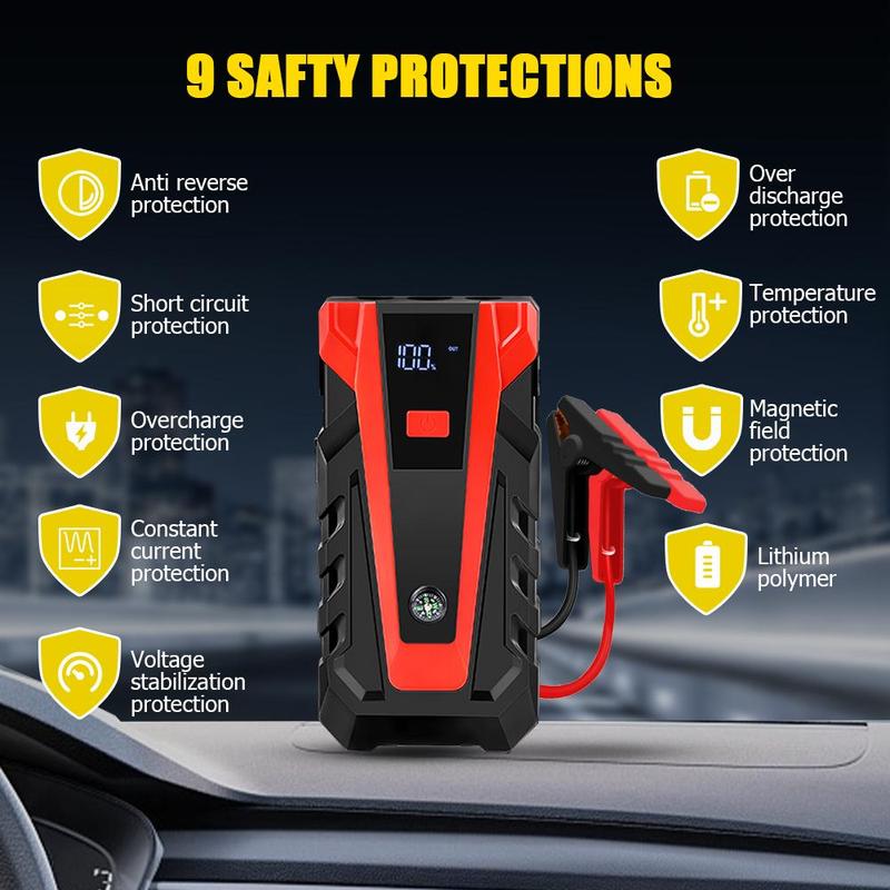 Car Emergency Start Power Bank, 1 Count 10000mAh Car Jump Starter with Power Display, Car Battery Charger, Car Emergency Start Power Bank