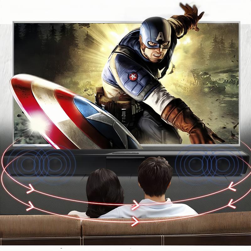 Bluetooth Sound Bar , Wired Wireless Bass,Subwoofer Home Theater TV Speaker Remote For TV  PC  Phone ,Home Theater Stereo Speaker 4 , Christmas, Halloween