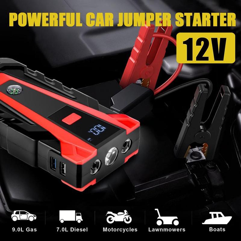 Car Emergency Start Power Bank, 1 Count 10000mAh Car Jump Starter with Power Display, Car Battery Charger, Car Emergency Start Power Bank