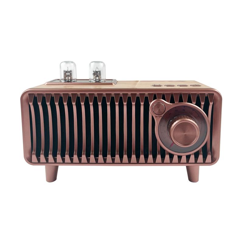 （New）T7 Retro Bluetooth Speaker, Vintage Radio Natural Wood Rotary FM Radio 20W Dual Speakers Stereo,with U Disk TF Card Aux Music Player Function,Portable Wireless Speakers for Home, Office Decor