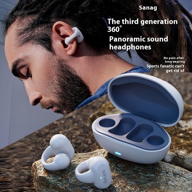 Air Conduction Mini Wireless Earbuds, SANAG True Wireless Open Headphones Bluetooth,3D Stereo Sound,SF EARS Audio Technology,AI Translation Earbuds