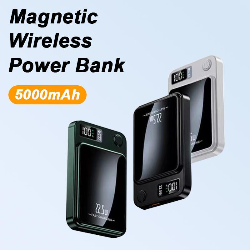 5000mAh Magnetic Wireless Mobile Power Bank, Portable 22.5W PD20W Fast Charging Mobile Power Bank for iPhone 15 Pro Max 14 Pro 13 12 Android Phone