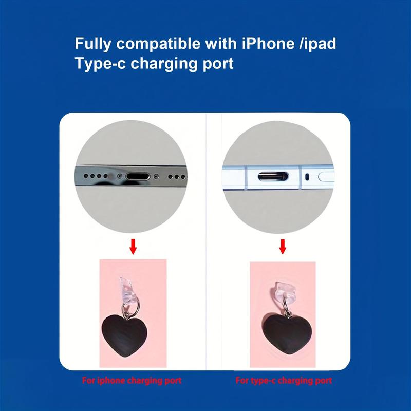 Heart Design Phone Dust Plug, Mobile Phone Dust Plug, Phone Dust Plug for iPhone & Type-C Interface Mobile Phone, Phone Accessories