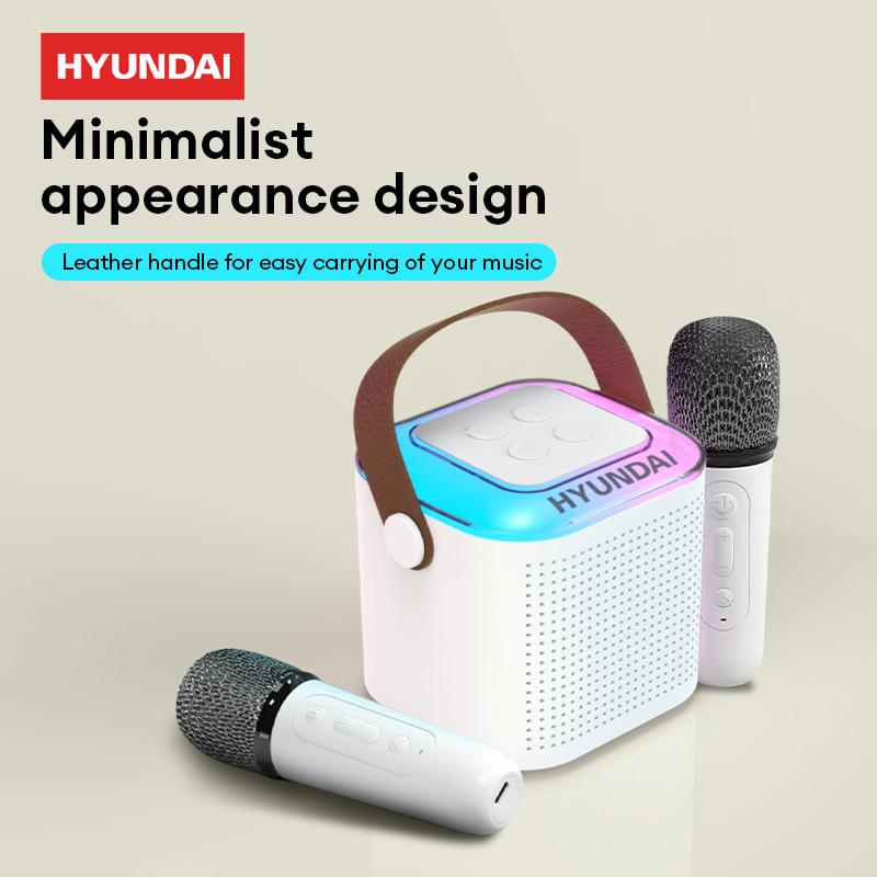 HYUNDAI HY-S13 Portable Wireless Karaoke Bluetooth Speaker With Microphone HIFI Stereo Sound Subwoofers, KTV Speaker Subwoofer With Lighting Effect