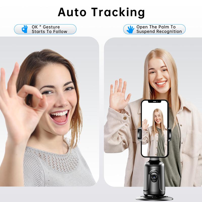 Intelligent AI face recognition 360 ° mobile phone PTZ live broadcast self-timer panoramic follow shot anti-shaking Accessories Cellphone autotracking tripod phone selfie Smartphone