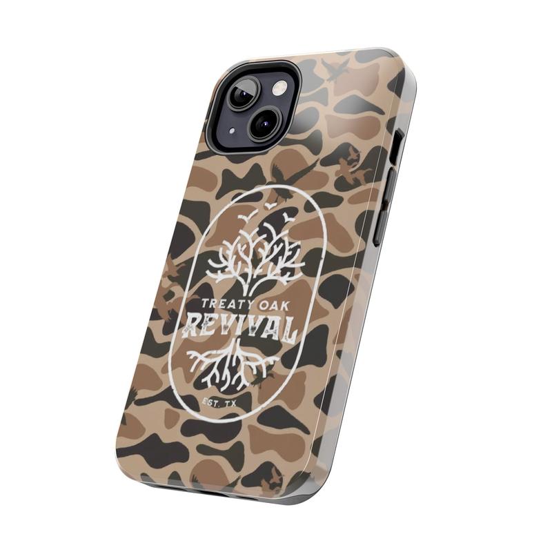 Old School Camo Treaty Oak Revival Waterfowl Tough Case, For all iPhone series 16 15 14 13 12 11 Pro Max & more, Durable Protective Shockproof