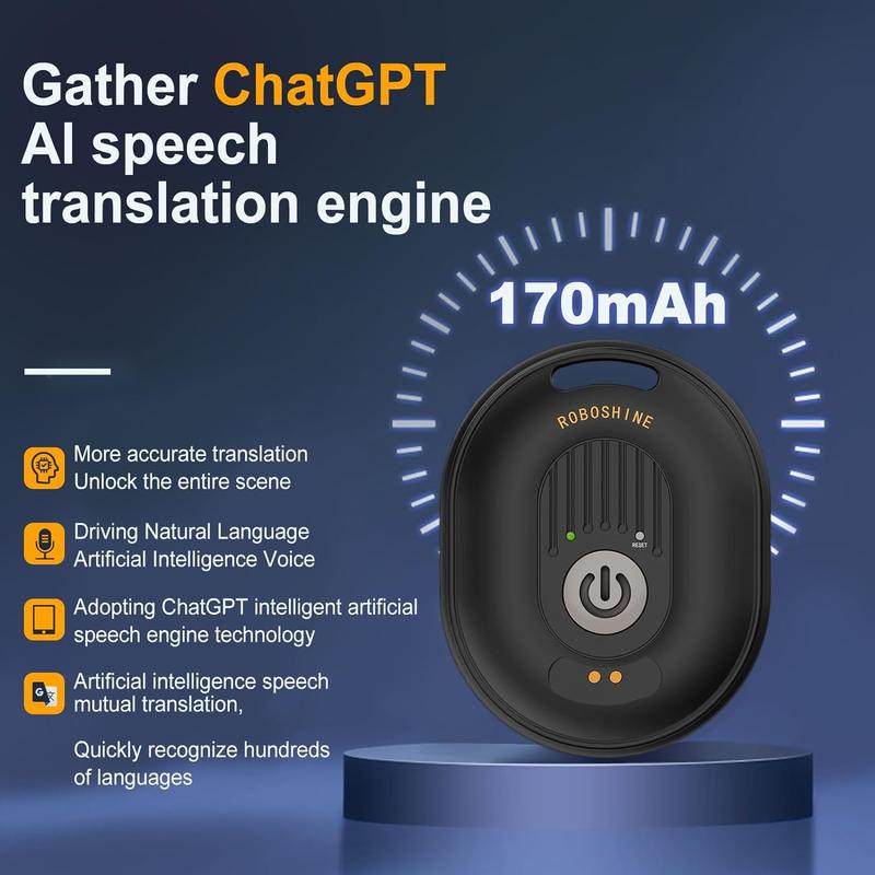 Instant translation device. Supports call translation in over 130 languages. 60 days standby. Very suitable for travel and community communication.