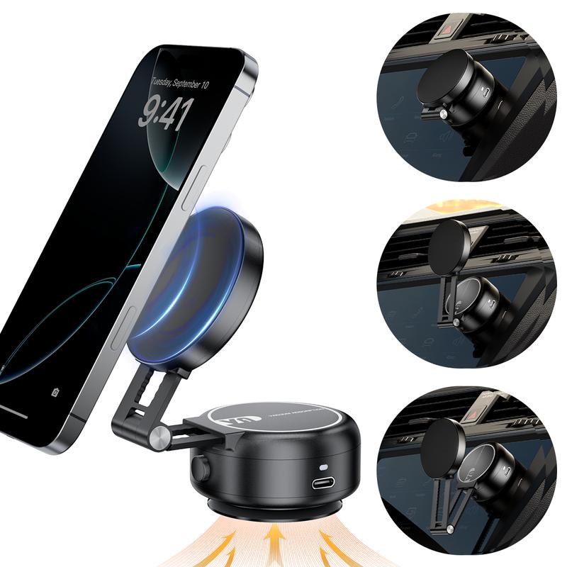 Electric Suction Cup Phone Holder, 360° Rotatable Magnetic Movable Car Phone Mount,Portable and Foldable, Universal Navigation Bracket For Car,Holder For Most Mobile Phones