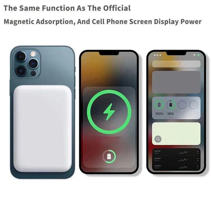 5000mAh Magnetic Wireless Charging Power Bank, Emergency Mobile Power Bank, Phone Accessories for iPhone & Android, Camping Gadgets 2024