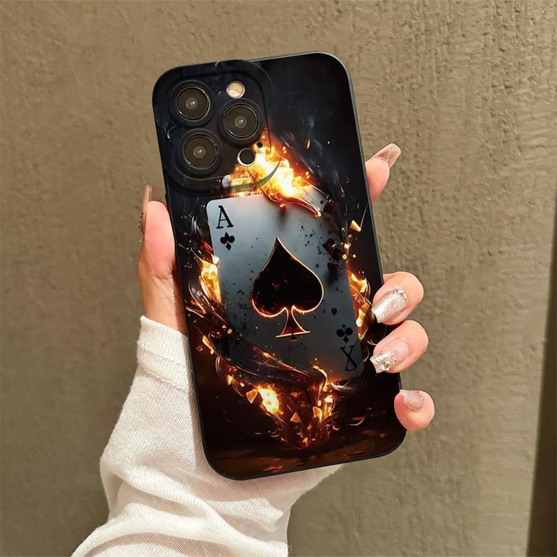 Ace of Spades Pattern Phone Case, Decorative Phone Protective Cover, Shockproof Phone Cases Compatible with iPhone 11 12 13 14 15 Pro Max