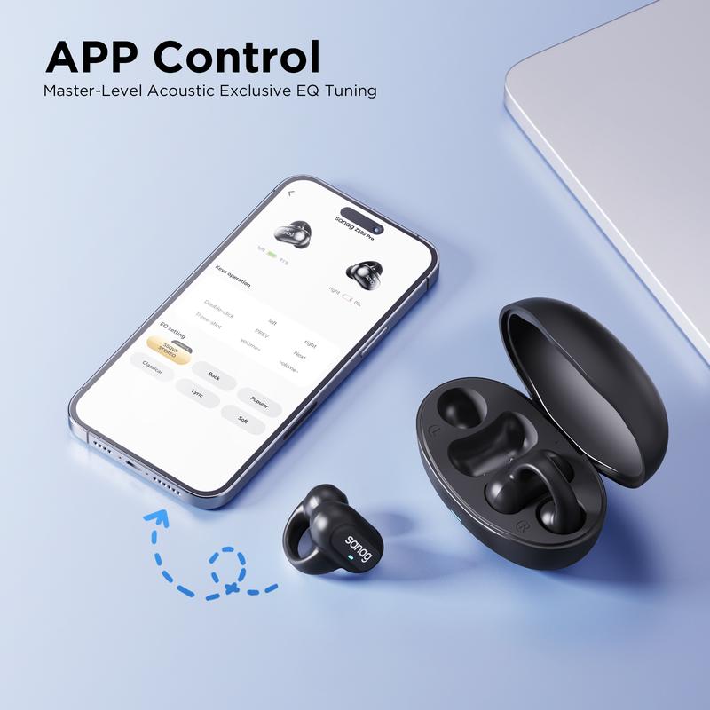 Air Conduction Mini Wireless Earbuds, SANAG True Wireless Open Headphones Bluetooth,3D Stereo Sound,SF EARS Audio Technology,AI Translation Earbuds