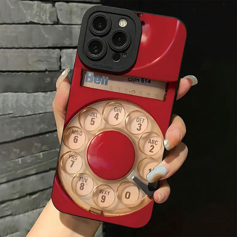 Retro Telephone Design Phone Case, Creative Phone Protector Cover, Phone Accessories Compatible with iPhone 15 Pro Max 14 13 12