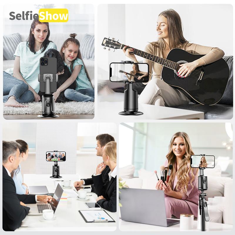 Intelligent AI face recognition 360 ° mobile phone PTZ live broadcast self-timer panoramic follow shot anti-shaking Accessories Cellphone autotracking tripod phone selfie Smartphone