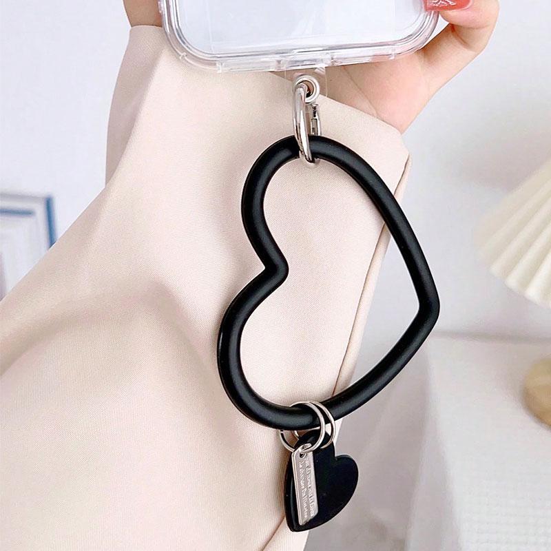 Phone Pendant, Anti-fall Heart Shaped Mobile Phone with Mobile Phone Decorative Ring for Women & Girls