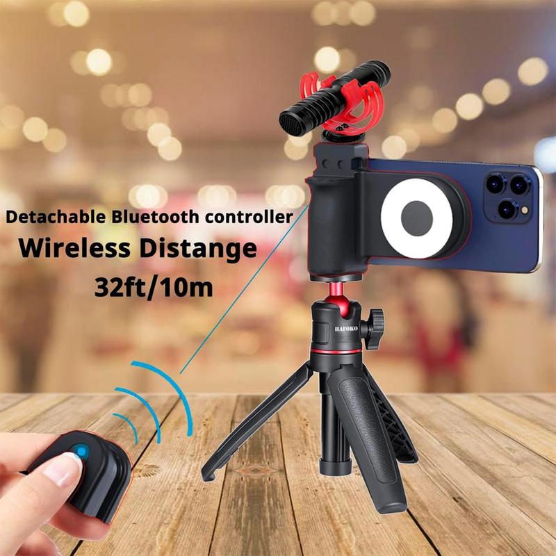 Wireless Remote Control Photo Handle Stabilizer, Multifunctional Vlog Selfie Stick with Fill Light, Use for Mobile Phone Photography Video Expansion Artifacts, Stocking Fillers Gift