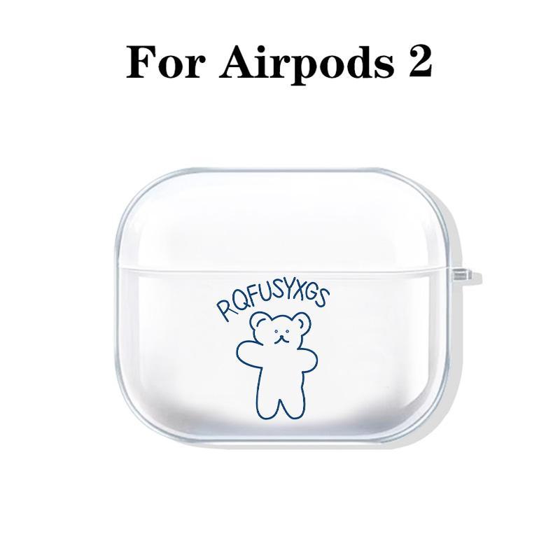 Cute Bear Design Earphone Case with Hiking Buckle, Shockproof & Anti-Fall TPU Earphone Cover for AirPods 1 2, 3, Pro, Pro 2, Gift for Friend