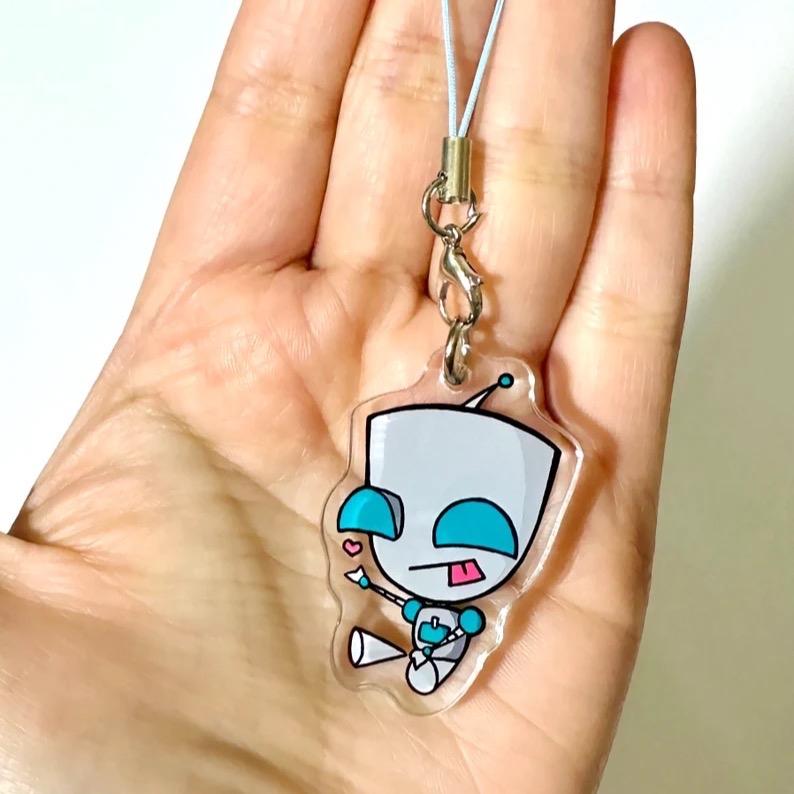 mini invader zim phone charms- zim, dib, gaz, GIR Acrylic Accessories