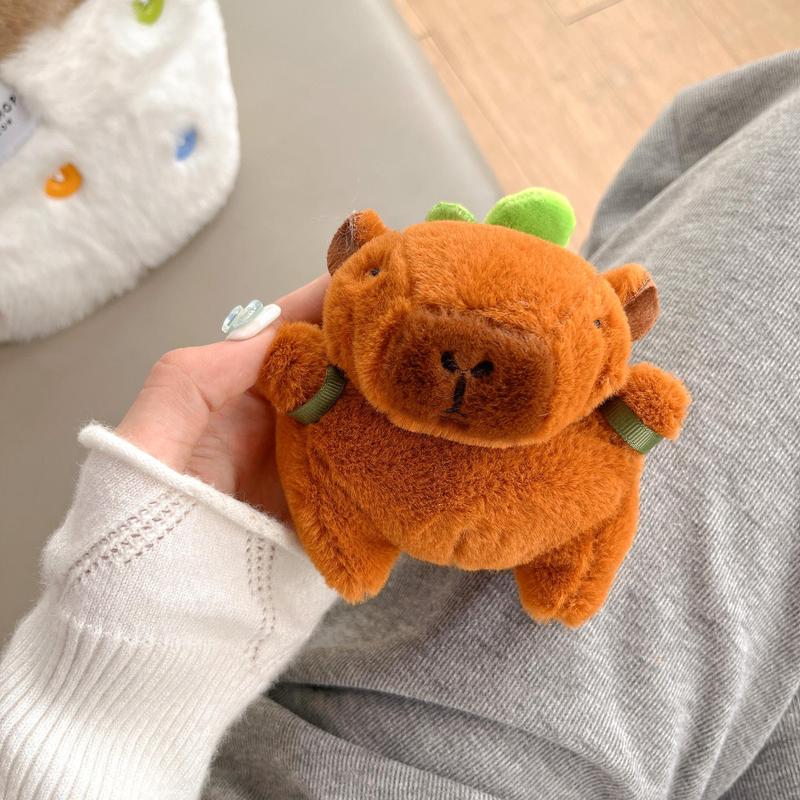 Cute Plush Capybara Tortoise Design Earphone Case, Earphone Protective Cover, Earphone Accessories Compatible with AirPods 3 Pro