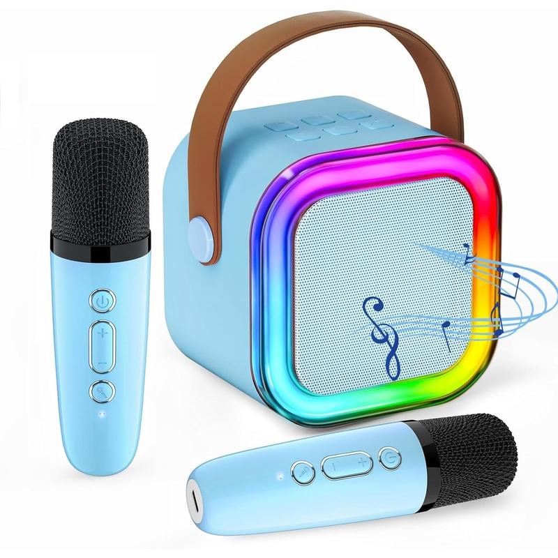 Kids Karaoke Machine for Girls with 2 Wireless Microphones, Mini Portable Bluetooth Speaker Kids Karaoke Machine Gifts for Girls and Boys Family Party