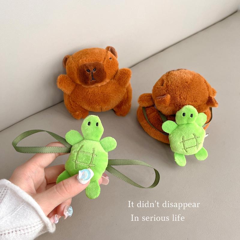 Cute Plush Capybara Tortoise Design Earphone Case, Earphone Protective Cover, Earphone Accessories Compatible with AirPods 3 Pro