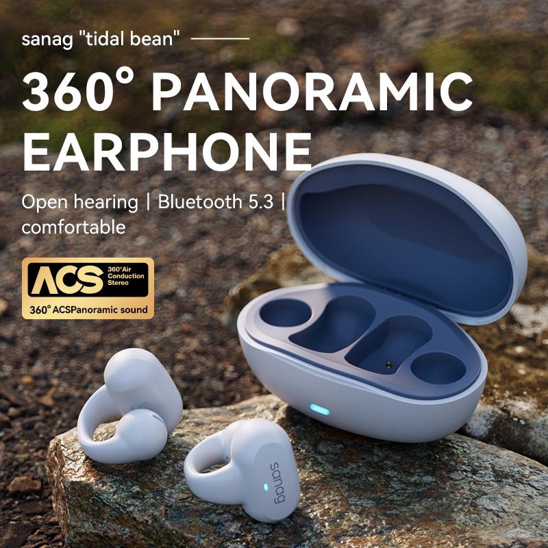 Air Conduction Mini Wireless Earbuds, SANAG True Wireless Open Headphones Bluetooth,3D Stereo Sound,SF EARS Audio Technology,AI Translation Earbuds