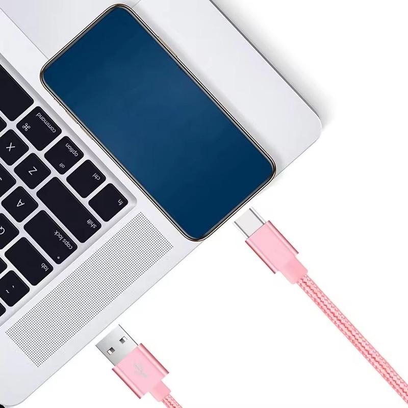 USB-A To Type-C Charging Cable, 2A Fast Charging Data Cable, Universal Nylon Braided Charging Cable Compatible with Most Smart Devices