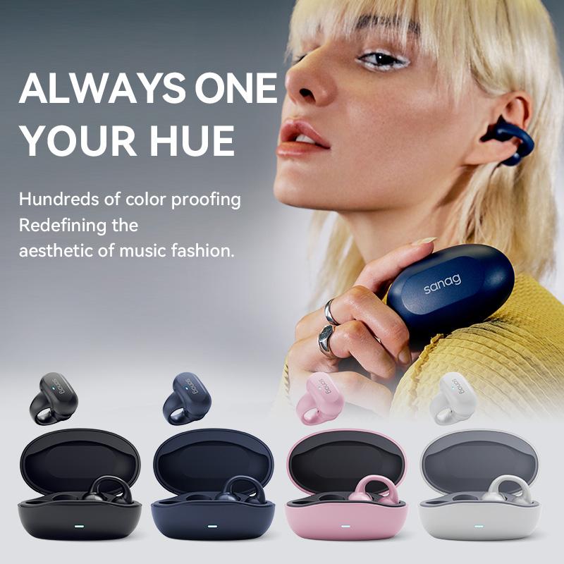 Air Conduction Mini Wireless Earbuds, SANAG True Wireless Open Headphones Bluetooth,3D Stereo Sound,SF EARS Audio Technology,AI Translation Earbuds