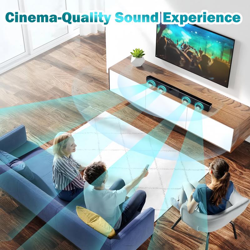 Bluetooth Sound Bar , Wired Wireless Bass,Subwoofer Home Theater TV Speaker Remote For TV  PC  Phone ,Home Theater Stereo Speaker 4 , Christmas, Halloween