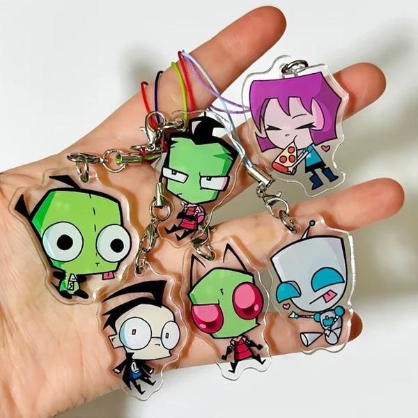 mini invader zim phone charms- zim, dib, gaz, GIR Acrylic Accessories