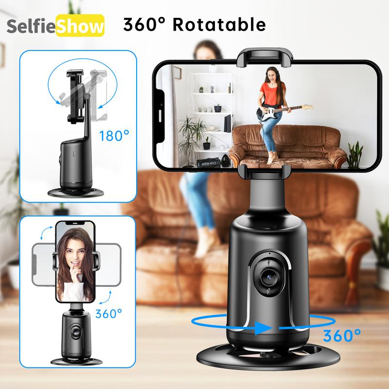 Intelligent AI face recognition 360 ° mobile phone PTZ live broadcast self-timer panoramic follow shot anti-shaking Accessories Cellphone autotracking tripod phone selfie Smartphone