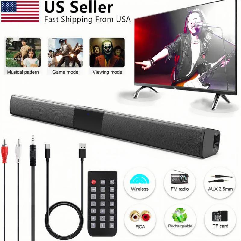 Bluetooth Sound Bar , Wired Wireless Bass,Subwoofer Home Theater TV Speaker Remote For TV  PC  Phone ,Home Theater Stereo Speaker 4 , Christmas, Halloween