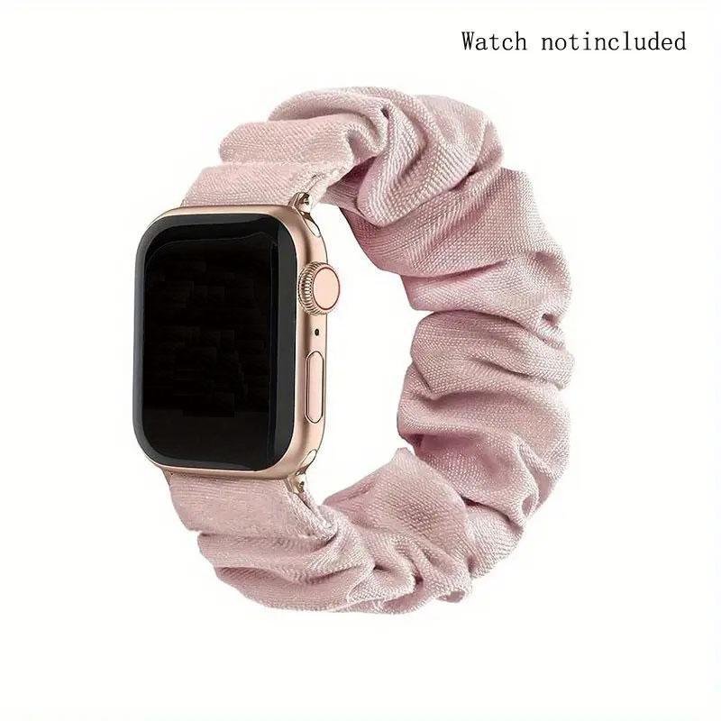 Scrunchie Shaped Watch Band (Only Band), Elastic Ruched Watch Band for Women, Fashion Replacement Watch Band for Apple Watch Series 8 7 6 5 4 3 2 1 SE