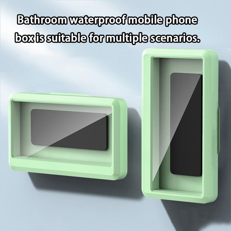 Waterproof Anti-fog Phone Holder, Rotatable Bathroom Wall Mounted Punch Free Phone Holder, Bathroom Gadgets for Home