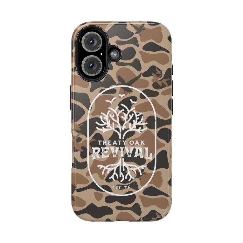 Old School Camo Treaty Oak Revival Waterfowl Tough Case, For all iPhone series 16 15 14 13 12 11 Pro Max & more, Durable Protective Shockproof