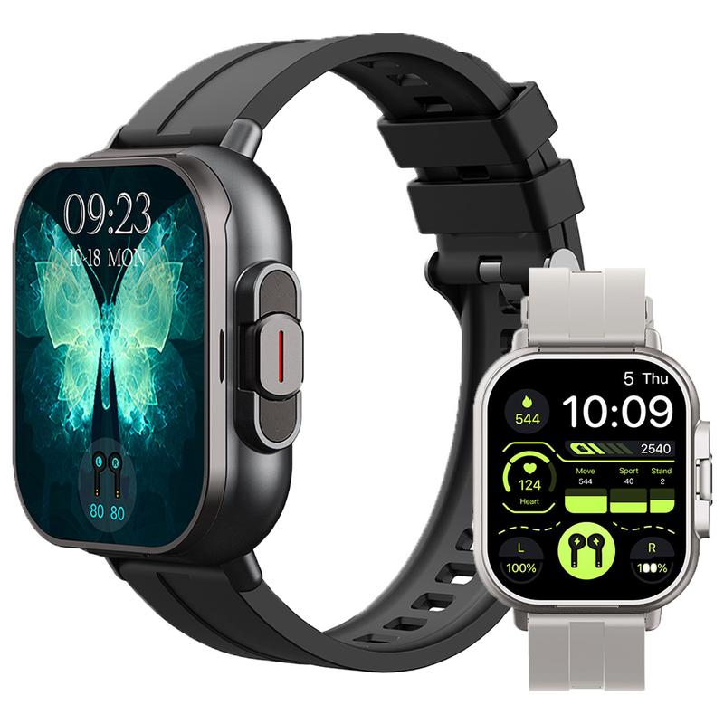 2.01-inch full screen touch smartwatch, suitable for iPhone and Android smartphones,  wireless earphones with dial function, Bluetooth compatibleNFC