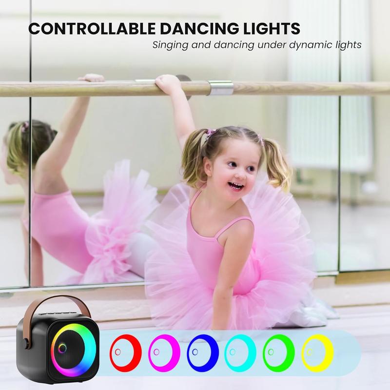 Portable Karaoke Machine, Bluetooth Karaoke Speaker with 2 Wireless Microphones and Party Lights for s and Adults, Birthday Gifts for Boys Family Home Party