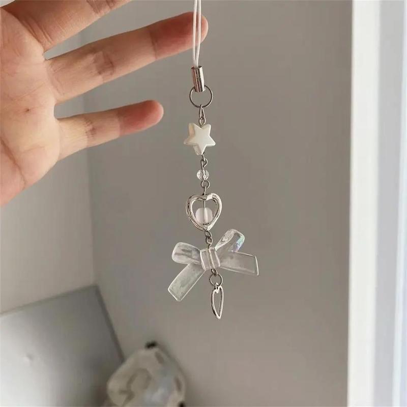 Cute Bow & Heart Design Phone Chain, Fashionable Phone Lanyard, Phone Strap for Women & Girls, Mobile Phone Decoration Accessories