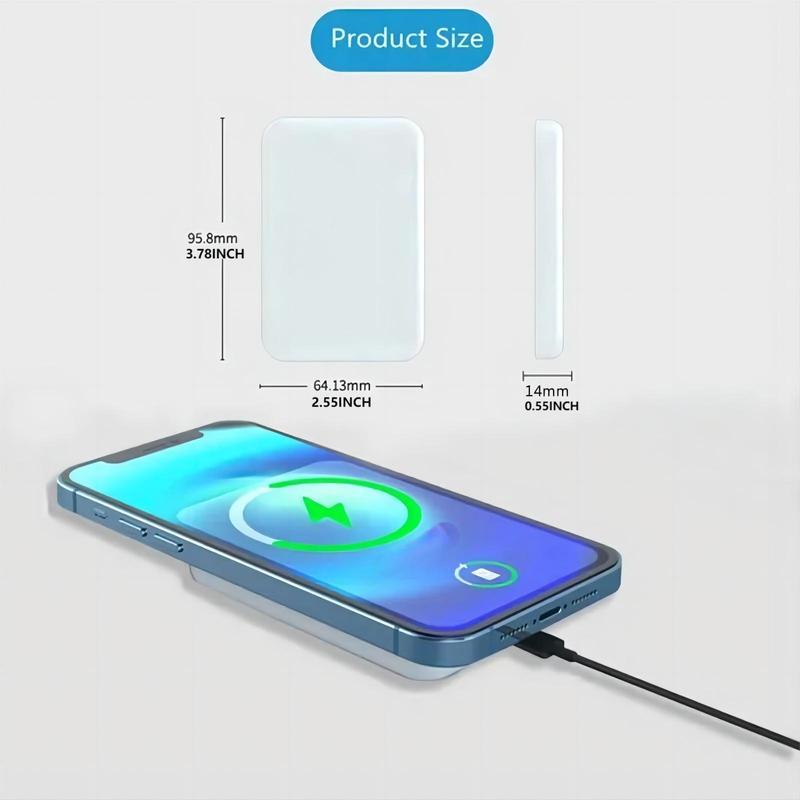 5000mAh Magnetic Wireless Charging Power Bank, Emergency Mobile Power Bank, Phone Accessories for iPhone & Android, Camping Gadgets 2024