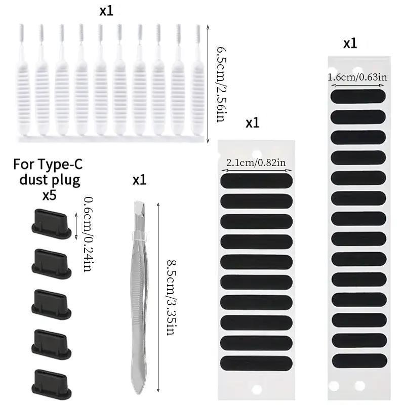 Phone Cleaning Tool Kit, Phone Cleaning Kit for Type-C Phone Interface, Computer Keyboard Cleaning Brush, Phone Speaker Protective Sticker