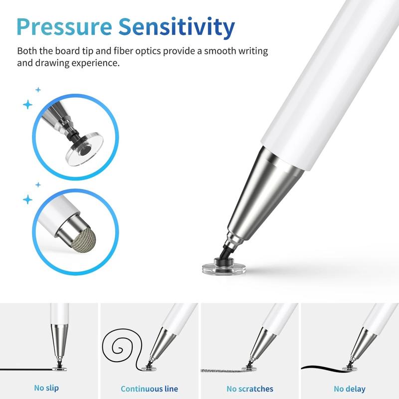 Universal Magnetic Pen for Touch Screens, 2-in-1 High Sensitivity Stylus Pen Precision Compatible with iPhone, iPad, Smartphone