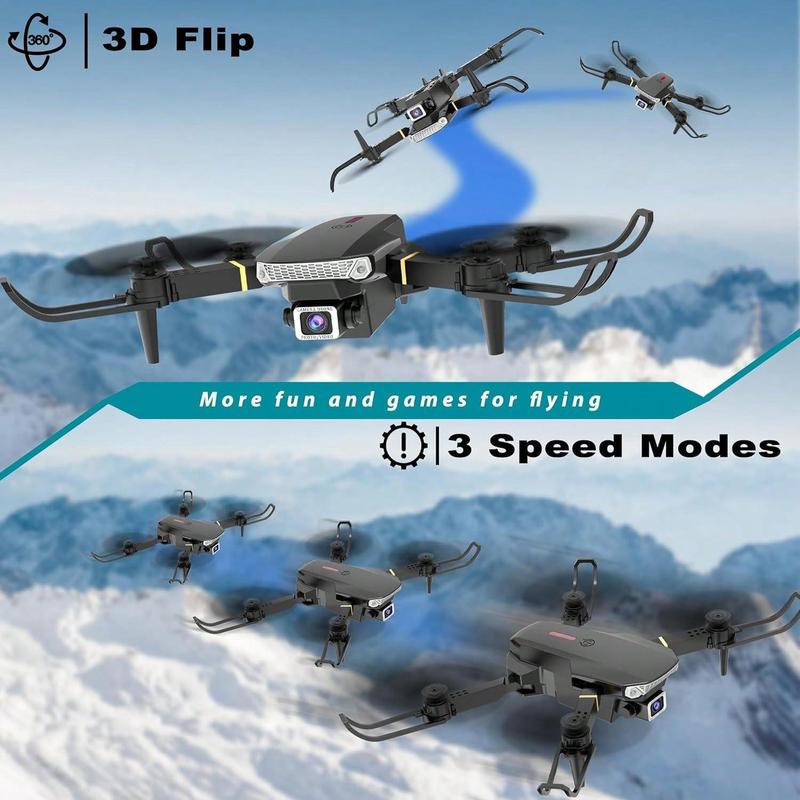 E88 Drone With Camera, Foldable Drone With App Control, FPV Live Video RC Quadcopter With 4K Camera For Adults Beginners,Christmas Gifts