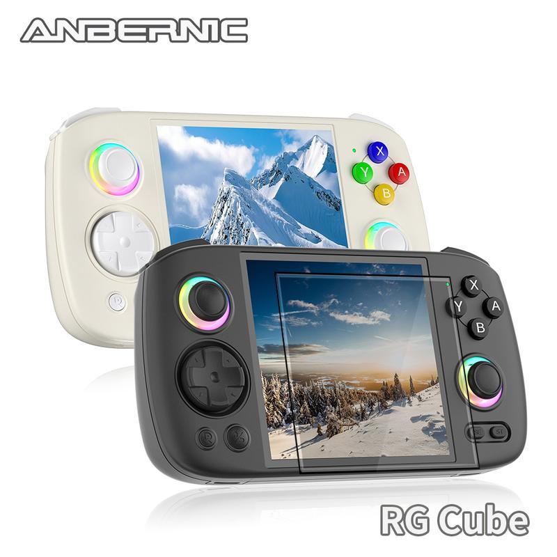 ANBERNIC RGCube Retro Handheld Game Console 3.95-inch IPS Screen OCA Full Lamination RG Cube Game Consoles Android 13 Battery 5200mAh 16 Million Color RGB Joystick Lighting Support 5G WIFI Bluetooth 5.0 Gifts