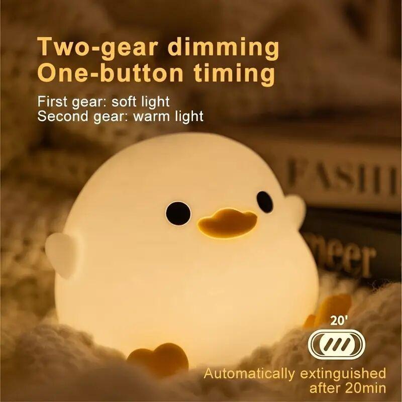 Cute Duck Design Table LED Lights for Bedroom, USB Rechargeable LED Light with Soft Light, Dimming Timer Decorative Lamp, Cozy Lighting, Creative Night Light For Home Bedroom Living Room