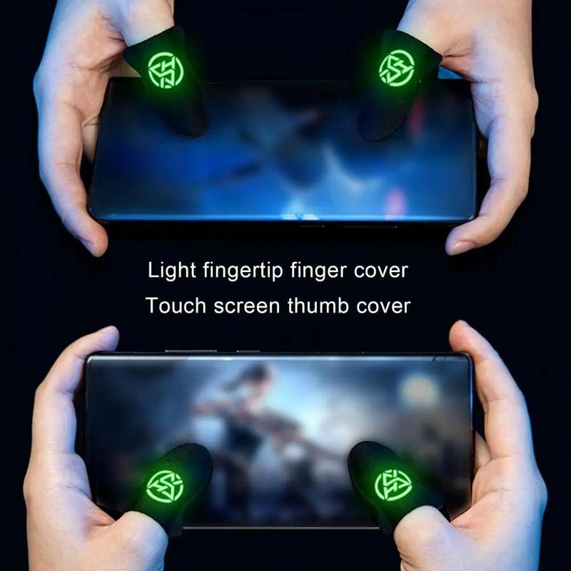 Luminous Breathable Gaming Finger Sleeve, 2 Pairs Anti-sweat Gaming Finger Cover, Gaming Accessories For Mobile Phone Game