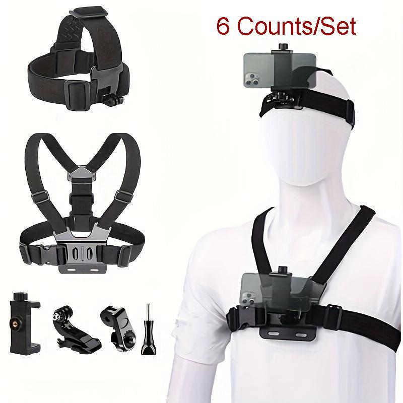 Sports Camera Set, 1 Set Universal Phone Holder Mount with Accessories, Durable ABS Structure Camera Accessories for Outdoor Enthusiasts