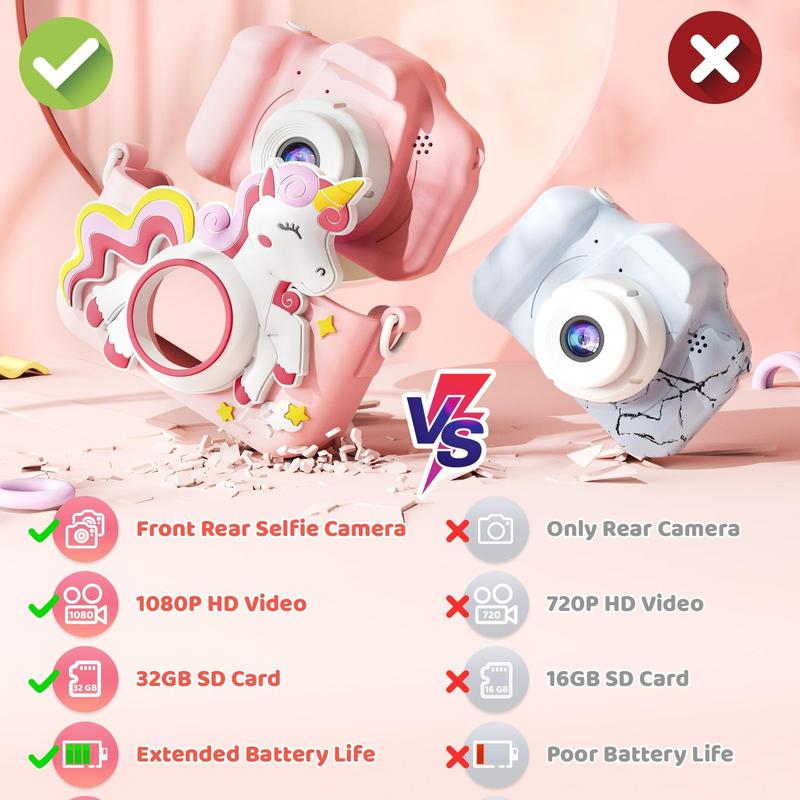 Camera Toy Cute Camera With Silicone Protective Case  Multiple Filter Modes High-Definition Shooting Birthday Gift Selfie interactive toy Interactive