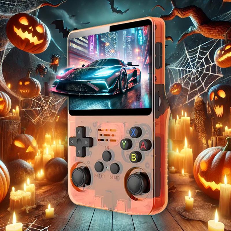 R36S Retro Handheld Game Player,NEW COMING Limited to 200 units,Halloween Special orange,Linux System 3.5 Inch Screen Retro Classic Handheld Gaming Player Video Game Consoles Protection Protection