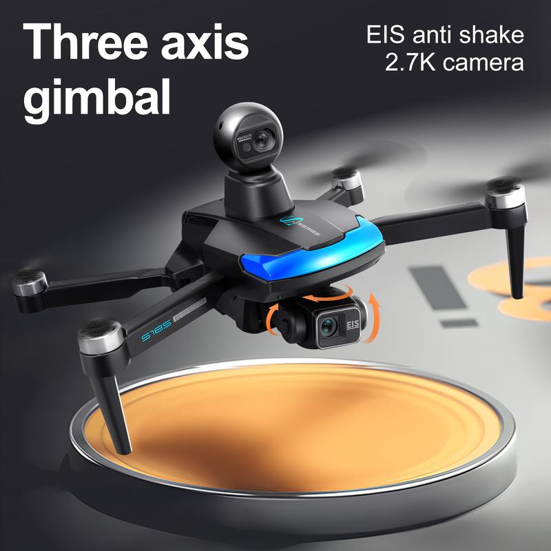 5G Three-axis gimbal aerial photography drone GPS intelligent positioning 7.2-inch touch screen remote controller obstacle avoidance folding drone  three batteries supports phone app control