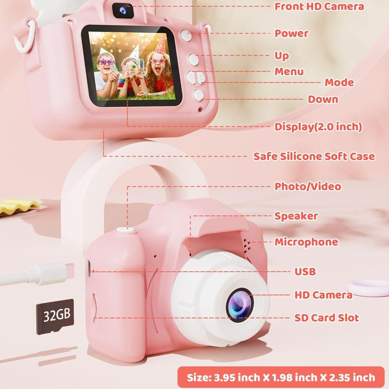 Camera Toy Cute Camera With Silicone Protective Case  Multiple Filter Modes High-Definition Shooting Birthday Gift Selfie interactive toy Interactive