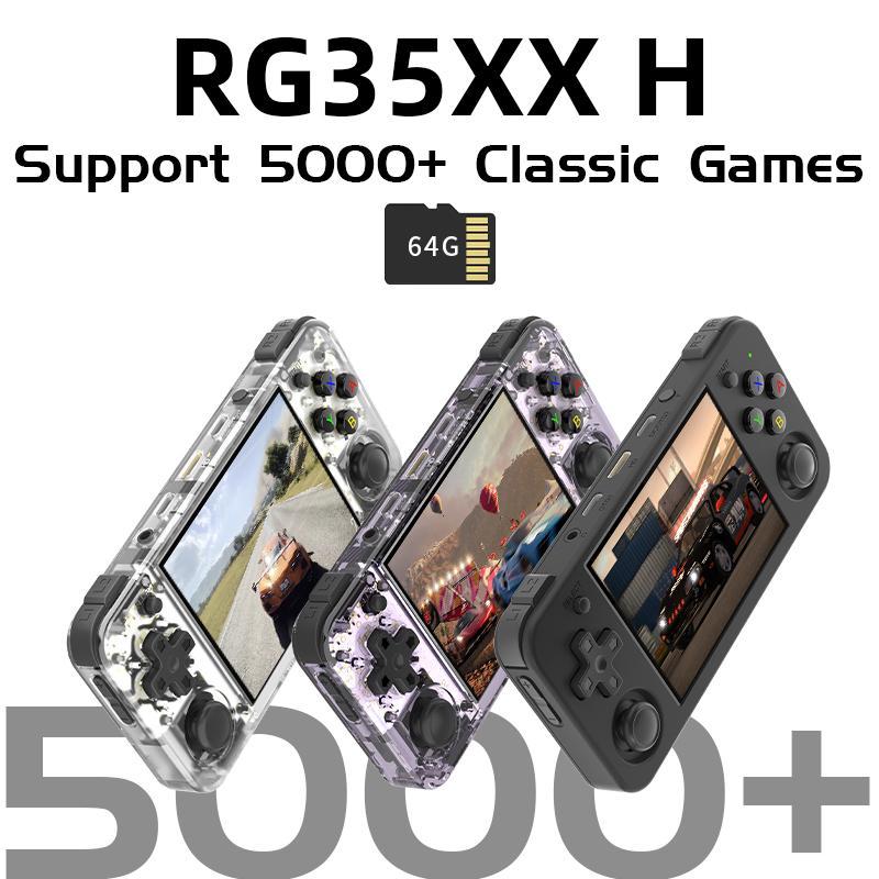 ANBERNIC RG35XX H Handheld Game Console, 64-Bit Linux Retro Handheld Game Console with 3.5 Inch IPS Screen & 5K+ Classic Games